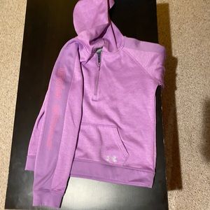 Under Armour Girls Hoodie Lavender  Pink Trim med